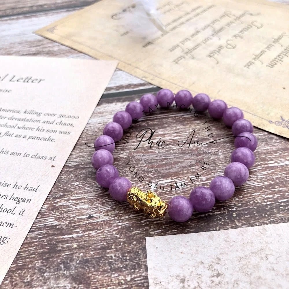 Vòng Tay Đá Ngọc Malaysia Mix Tỳ Hưu Mạ Vàng – Chiêu Tài Lộc, Công Danh Thuận Lợi